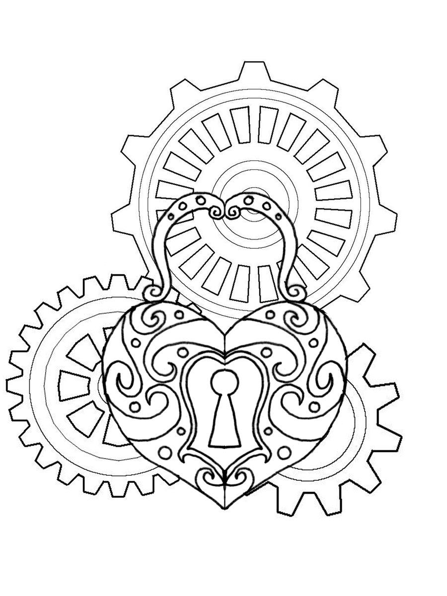900x1200 steampunk gear clipart steampunk heart free clip art stock - Steampunk Heart Drawing