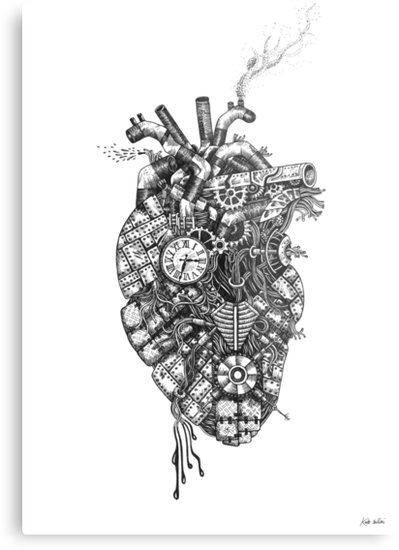 399x550 an anatomically correct lovesick steampunk robot heart metal - Steampunk Heart Drawing