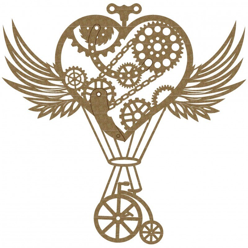 800x800 Creative Embellishments - Steampunk Heart Drawing