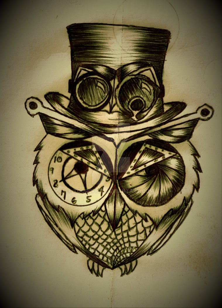 759x1052 Steampunk Owl - Steampunk Owl Drawing