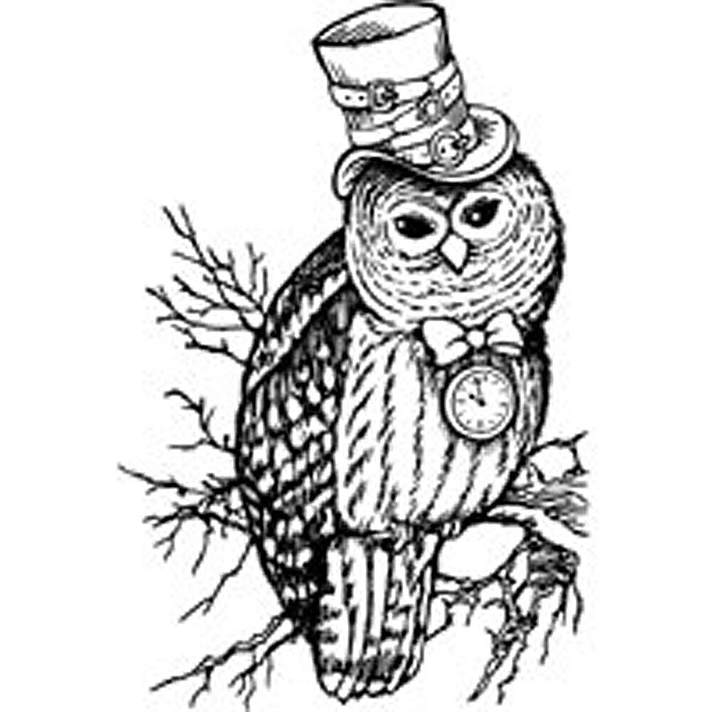 1000x1000 steampunk owl cling rubber stamp ebay - Steampunk Owl Drawing