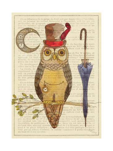 366x488 Steampunk Owl I Art - Steampunk Owl Drawing