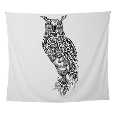 460x460 Steampunk Tapestries - Steampunk Owl Drawing