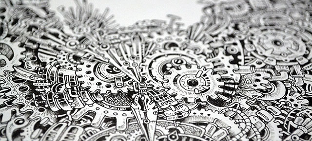 640x290 Strikingly Detailed Steampunk Owl Illustration - Steampunk Owl Drawing