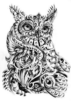236x337 Owl Steampunk Drawings - Steampunk Owl Drawing