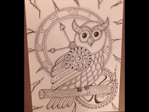 480x360 Steampunk Owl - Steampunk Owl Drawing