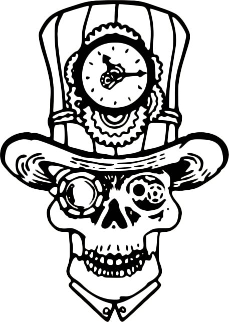 457x643 Kult Kanvas Steampunk Skull Gothic Wall Art Sticker - Steampunk Skull Drawing