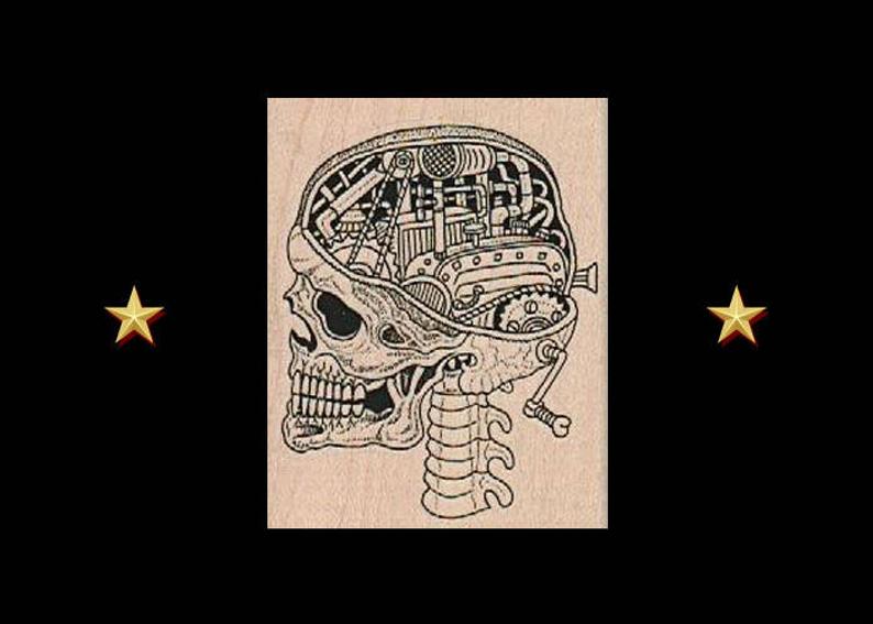 794x567 steampunk skull rubber stamp skull stamp skeleton stamp etsy - Steampunk Skull Drawing