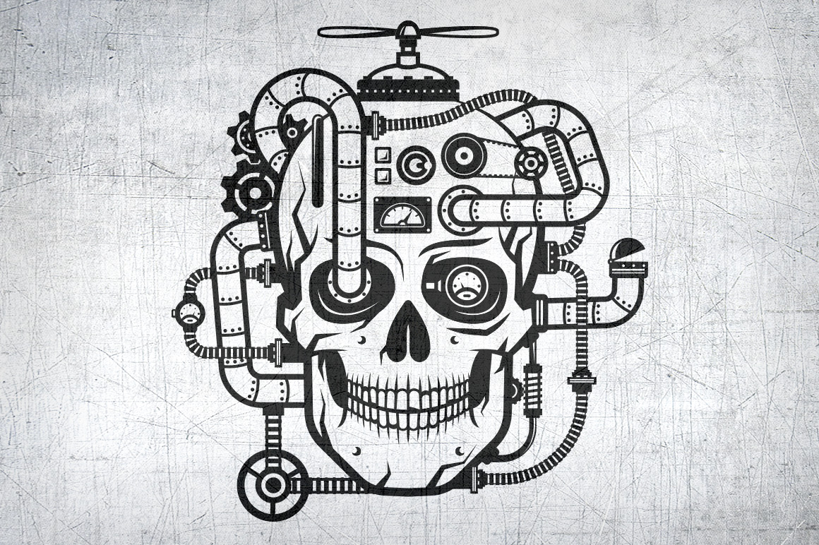 1160x772 Steampunk Skull Illustration - Steampunk Skull Drawing