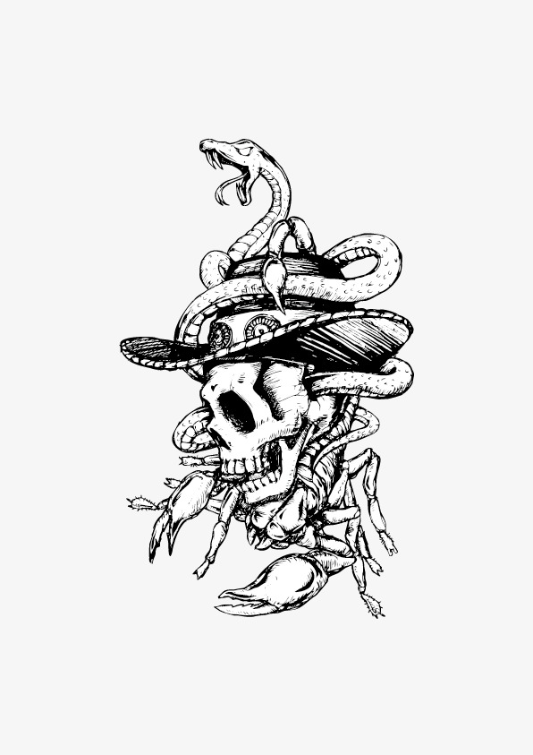 596x843 steampunk skull viper child, punk, punk material, hand painted png - Steampunk Skull Drawing