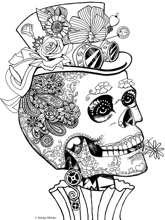 675x900 Steampunk Sugar Skull Drawing - Steampunk Skull Drawing
