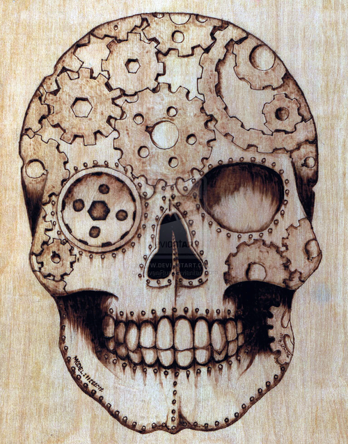500x638 Steampunk Sugar Skull - Steampunk Skull Drawing