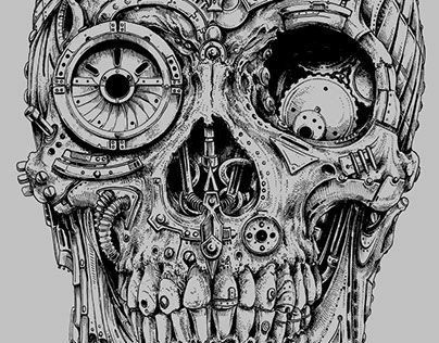 404x316 steampunk skull skulls in skull tattoo design, steampunk - Steampunk Skull Drawing