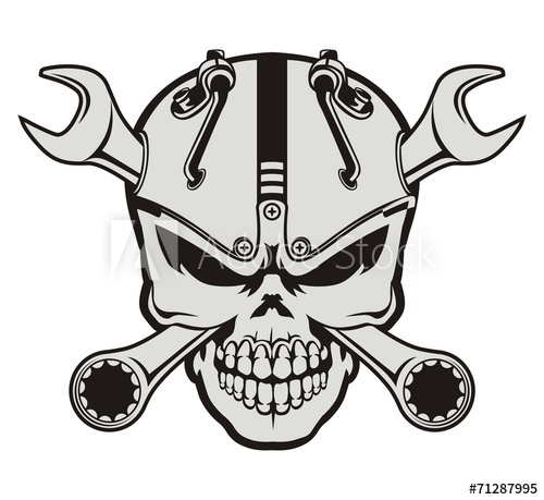 500x459 Steampunk Skull And Wrench - Steampunk Skull Drawing