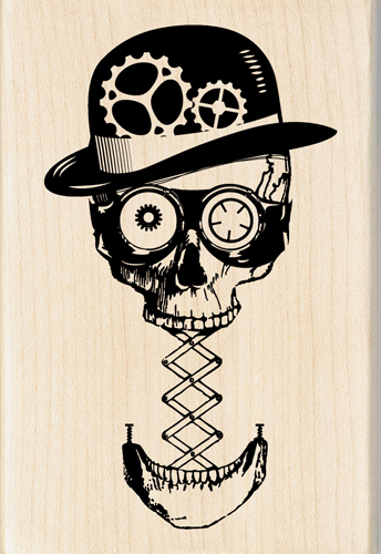 344x500 Inkadinkado - Steampunk Skull Drawing