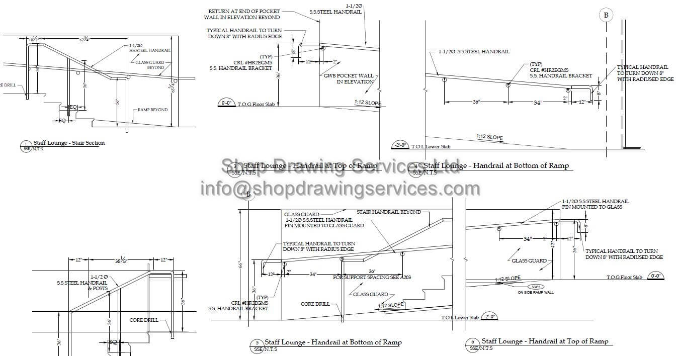 1352x708 stainless steel pipe railing shop drawings - Steel Pipe Drawing
