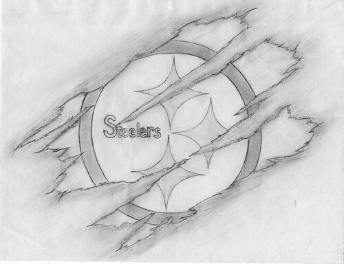 500x384 steelers tattoo drawing - Steelers Logo Drawing
