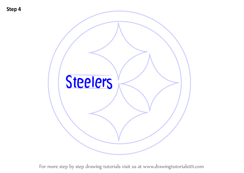 844x598 Step - Steelers Logo Drawing