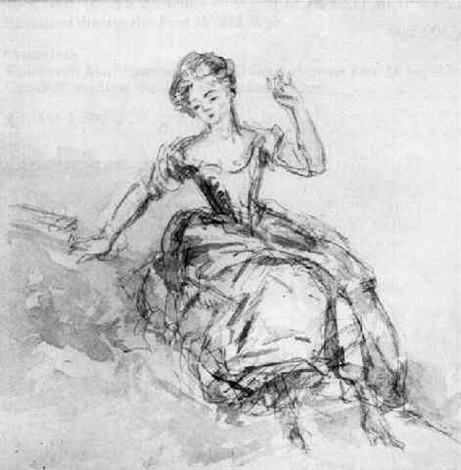 461x470 drawing of a seated girl - Steer Drawing