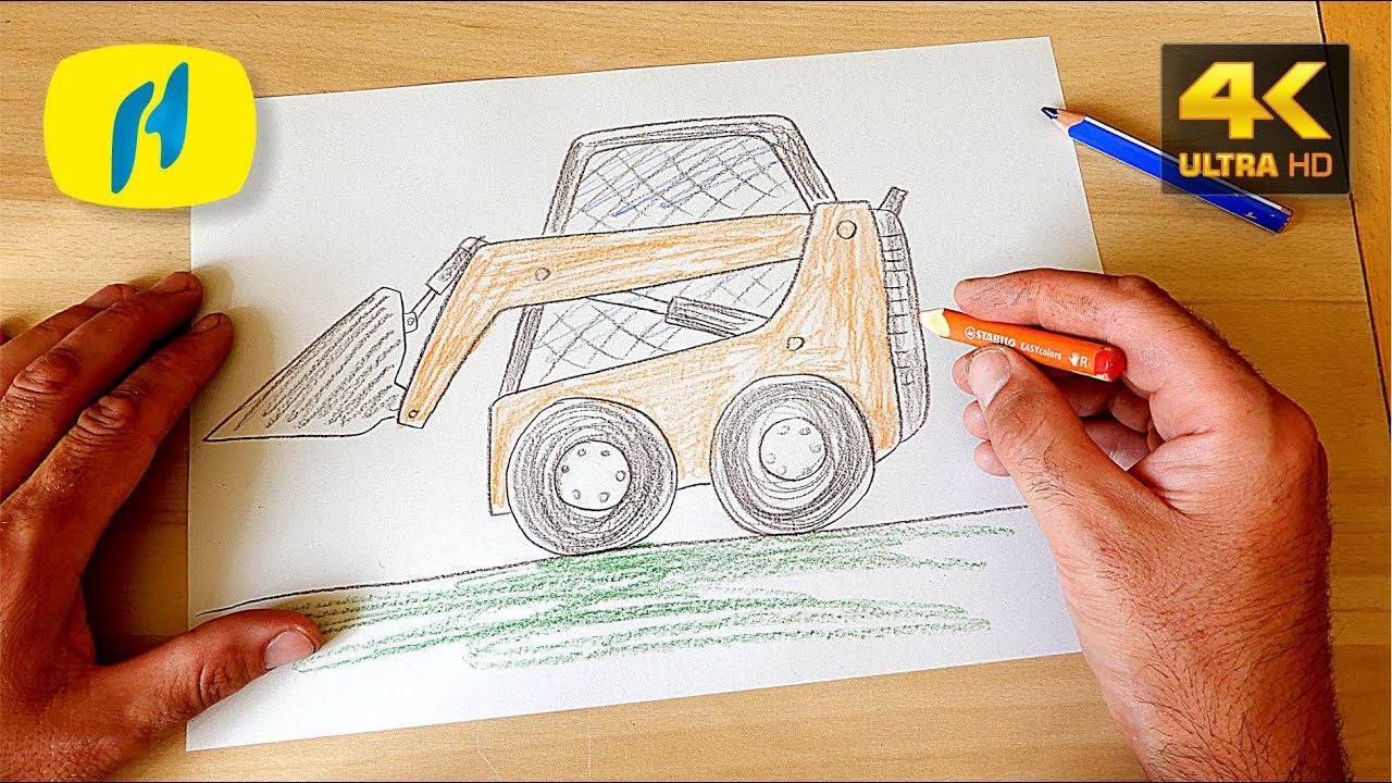 1280x720 how to draw a skid steer loader - Steer Drawing