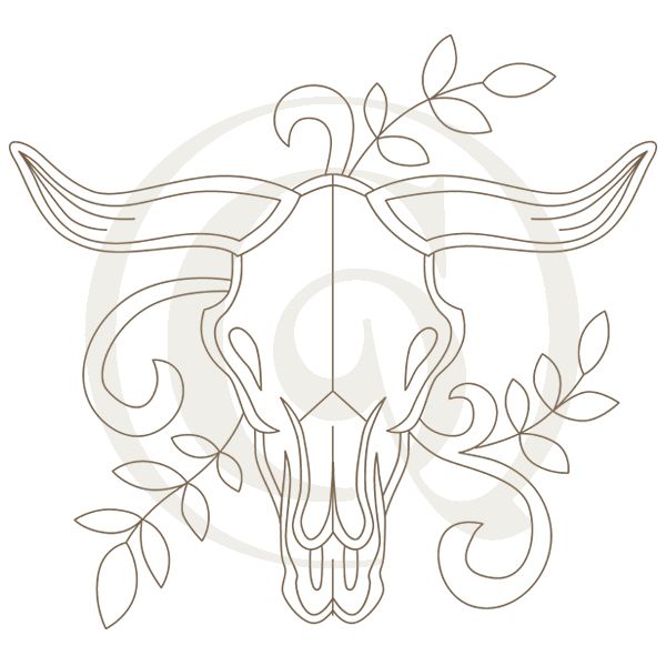600x600 rustic steer skull svgdxf western southwest drawing craft - Steer Skull Drawing