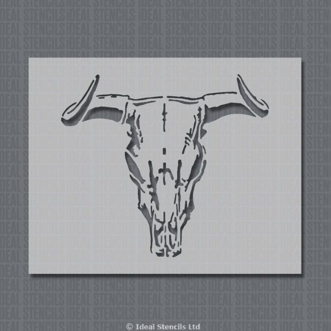 650x650 bull steer skull stencil - Steer Skull Drawing