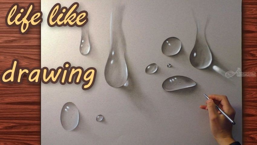 850x479 Realistic Painting Of Water Drops Hyperrealistic Drawing - Stefan Pabst 3d Drawing
