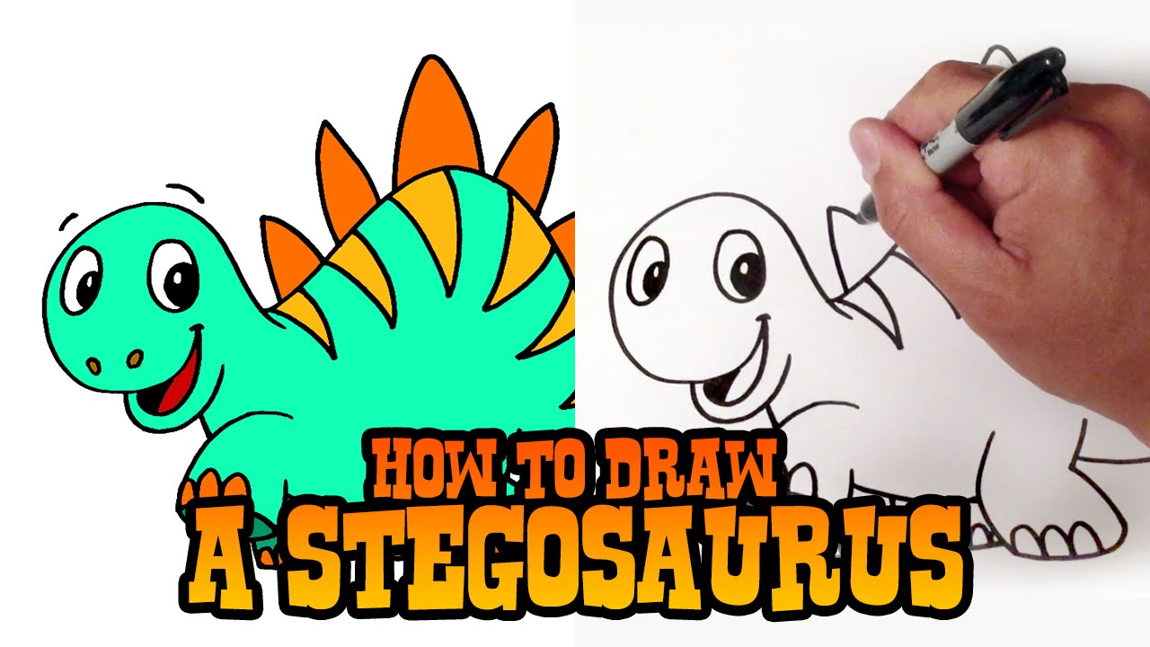 1280x720 How To Draw A Stegosaurus Dinosaur - Stegosaurus Drawing