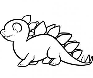 302x253 How To Draw A Stegosaurus For Kids - Stegosaurus Drawing