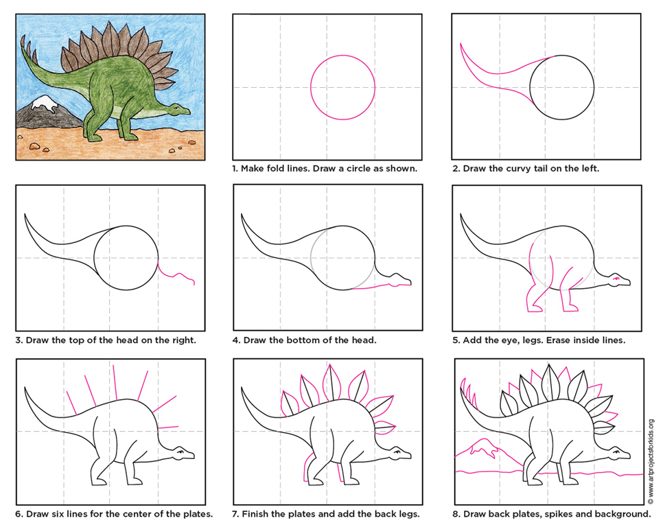 969x768 Draw A Stegosaurus Art Projects For Kids - Stegosaurus Drawing