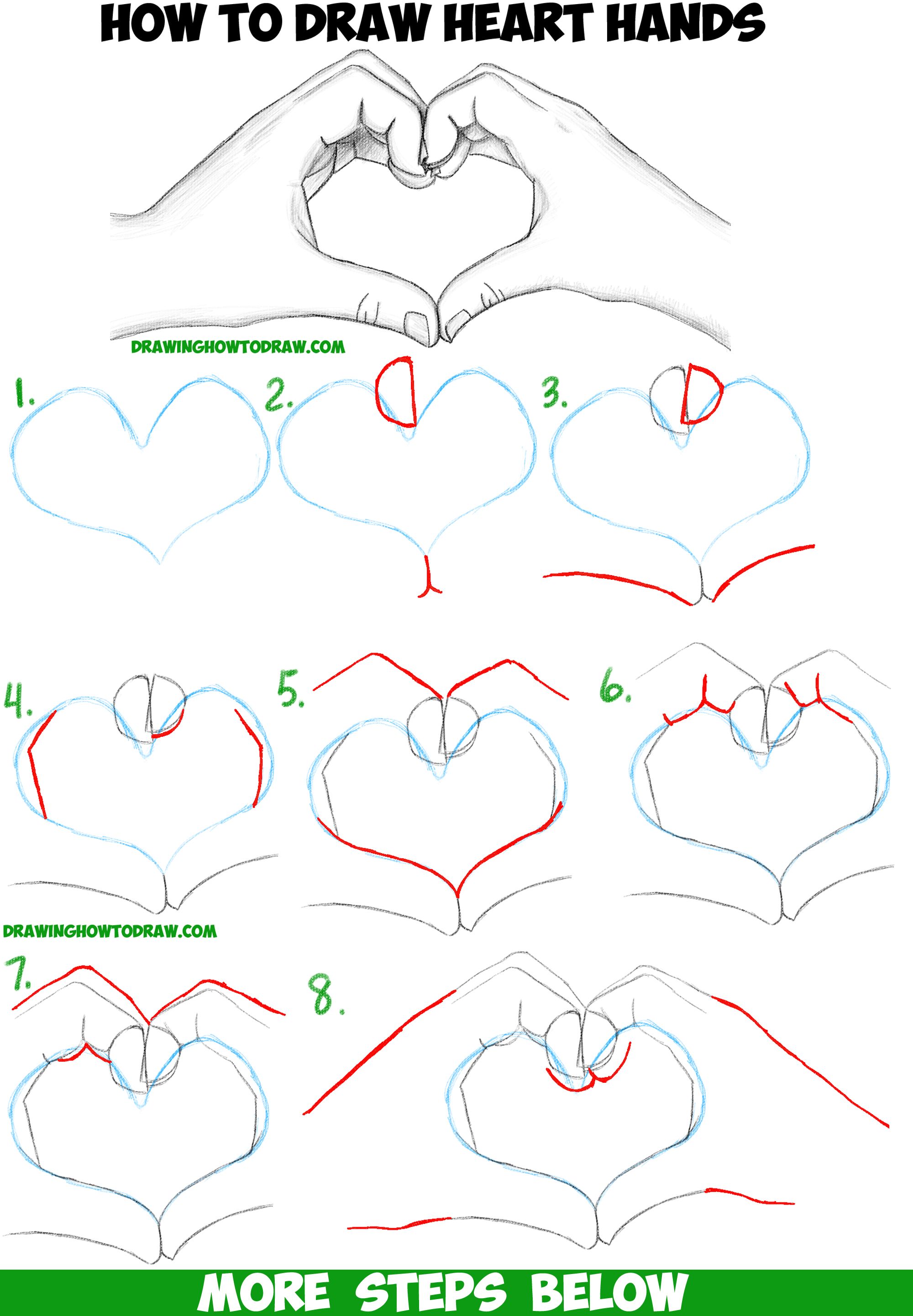 2000x2883 How To Draw Heart Hands In Easy To Follow Step - Step By Step Drawing