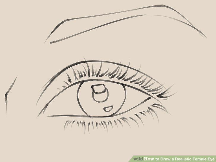 728x546 How To Draw A Realistic Female Eye Steps - Step By Step Drawing