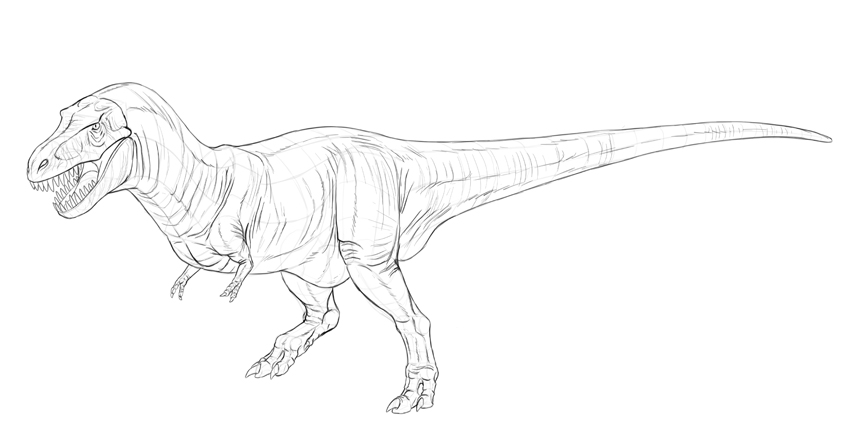 850x432 How To Draw A T Rex Dinosaur - Step By Step Drawing Dinosaurs