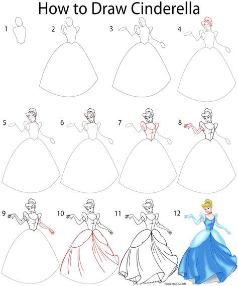 474x568 How To Draw Cinderella Step - Step By Step Drawing Disney Princesses
