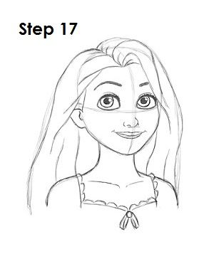 300x388 How To Draw Rapunzel From Disney's Tangled Drawing - Step By Step Drawing Disney Princesses