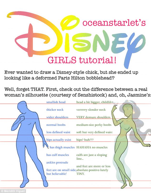 634x808 The Unbelievable Anatomy Of A Disney Princess Revealed Daily - Step By Step Drawing Disney Princesses