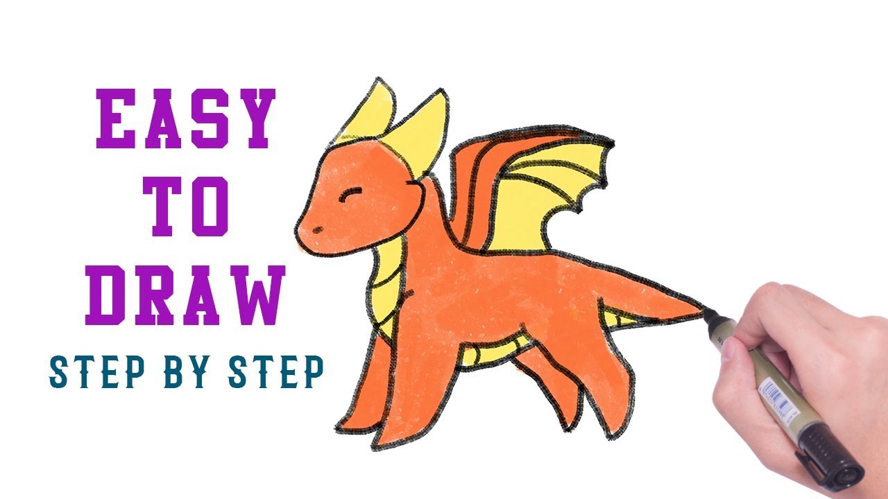 1280x720 How To Draw A Dragon Easy Step - Step By Step Drawing Dragon Art