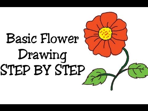 480x360 How To Draw Basic Flower And Coloring For Kids And Beginners Step - Step By Step Drawing Flowers For Kids