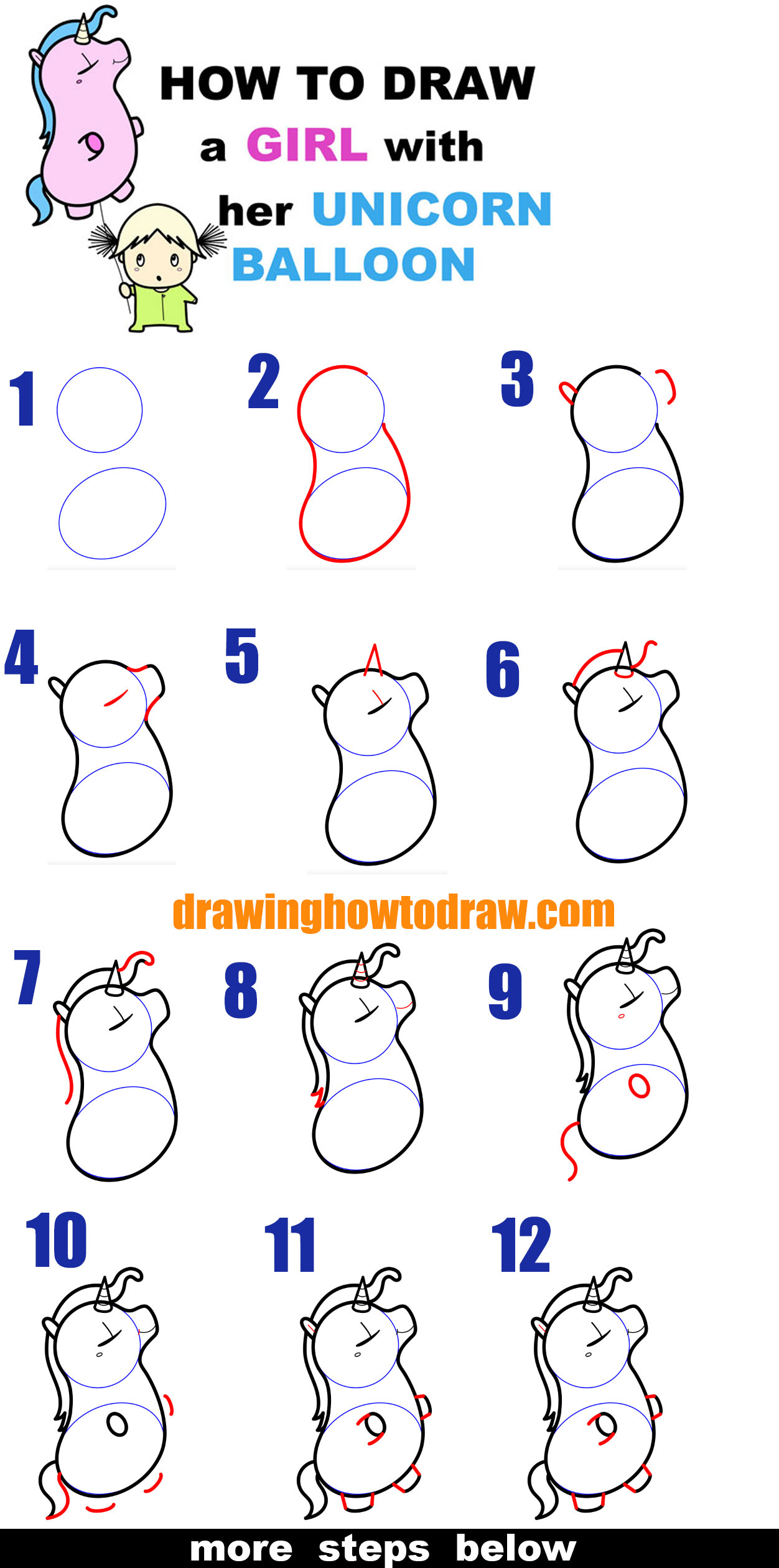1252x2520 How To Draw A Cute Cartoon - Step By Step Drawing For Girls