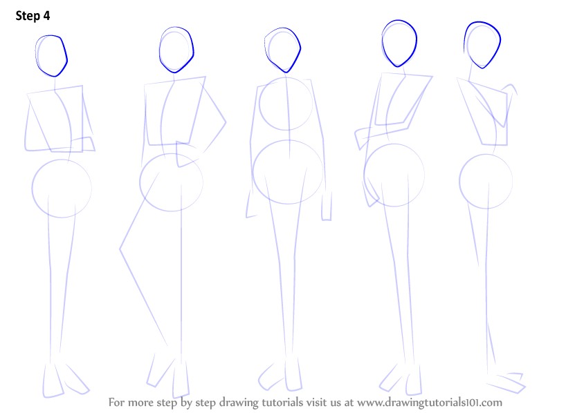 844x598 Anime Drawing Girl Step - Step By Step Drawing For Girls