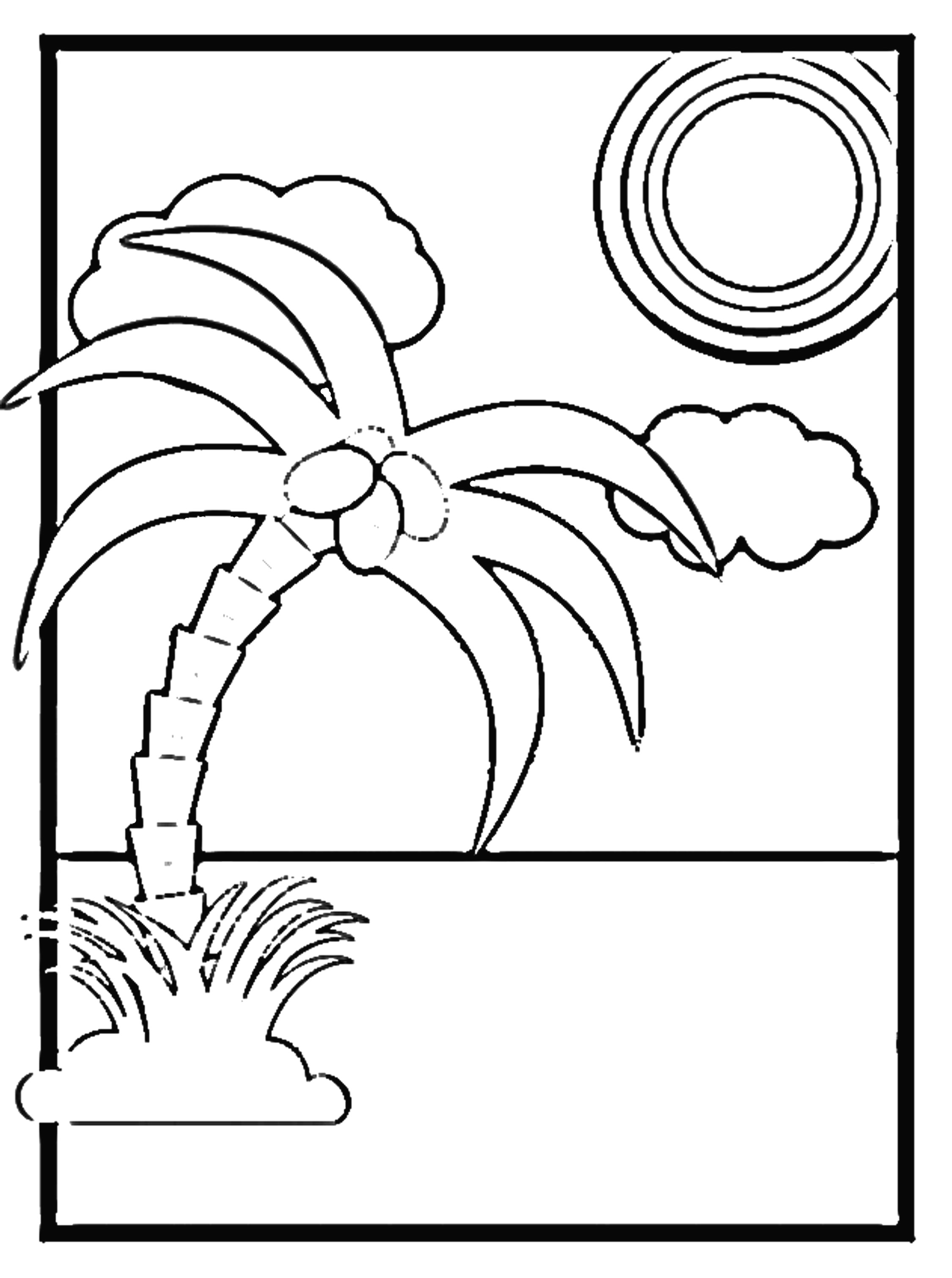 2250x3020 Coconut Tree Drawing Easy For Kids - Step By Step Drawing For Kids Printable