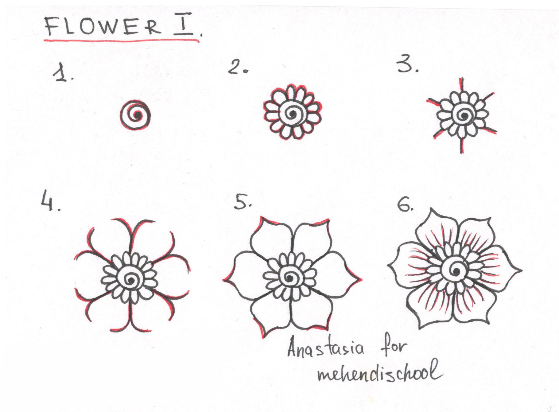 Easy Flower Step By Step at sasdiscussionblog Blog