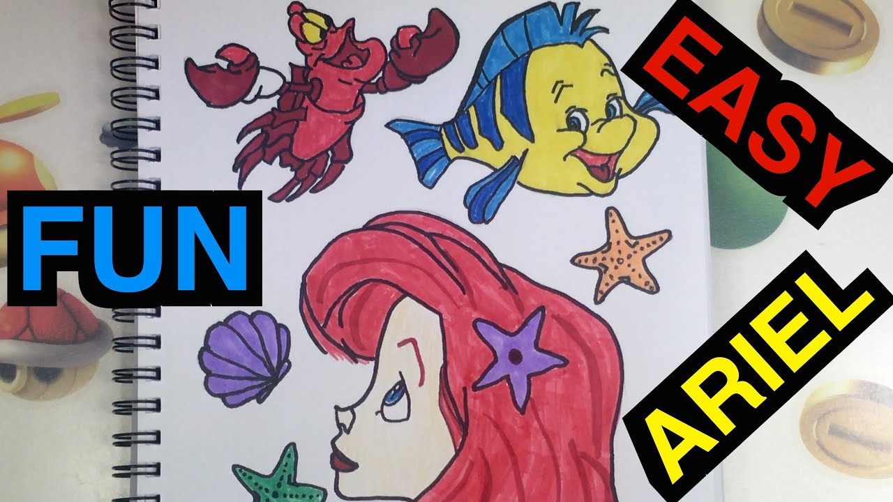 1280x720 How To Draw Disney Characters For Kids The Little Mermaid Step - Step By Step How Drawing Disney Characters