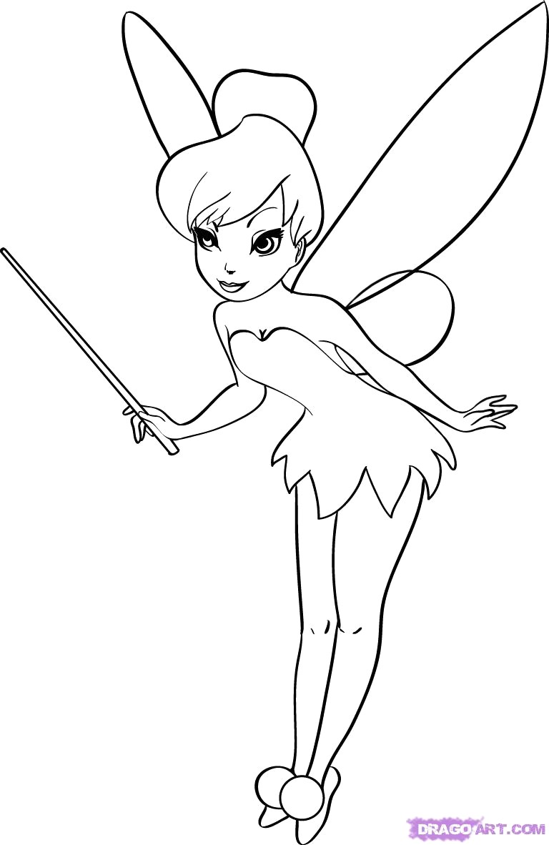 768x1182 Tinker Bell Drawing How To Draw Tinkerbell Step - Step By Step How Drawing Disney Characters