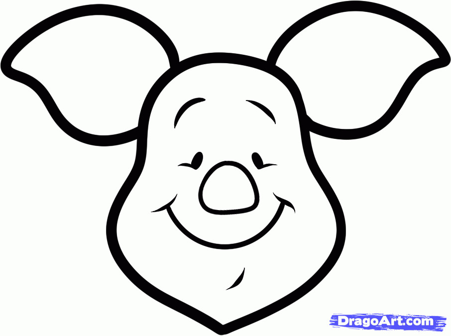 906x675 Easy Cartoon Characters To Draw How To Draw Piglet Easy Step - Step By Step How Drawing Disney Characters