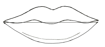 350x158 how to draw human lips - Step By Step Lip Drawing