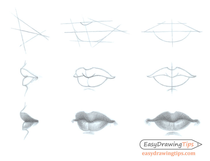 Step By Step Lip Drawing at PaintingValley.com | Explore collection of ...