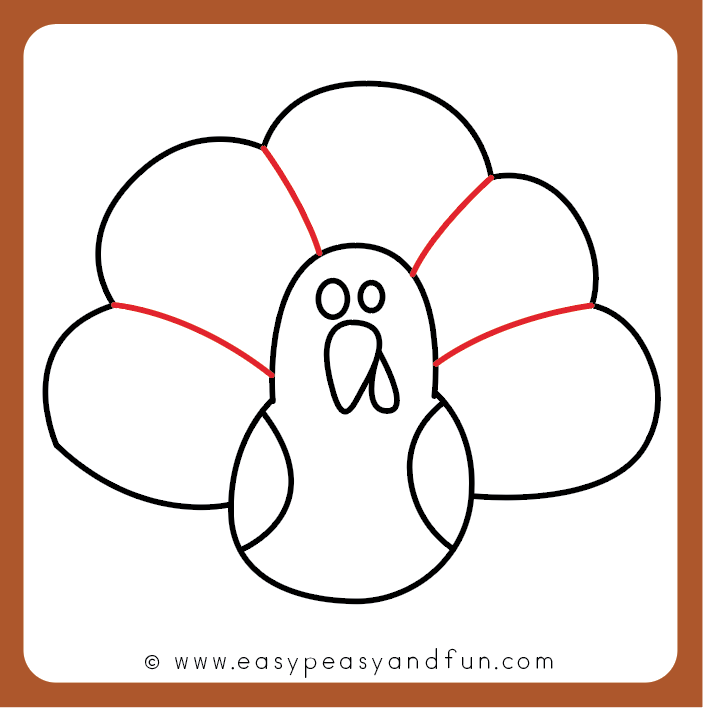 703x708 How To Draw A Turkey - Step By Step Turkey Drawing