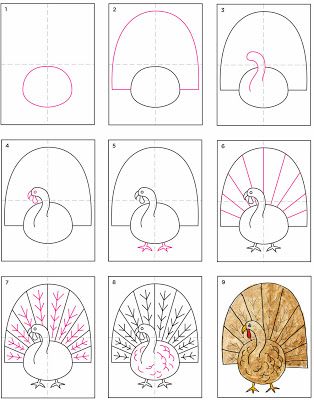 314x400 Thanksgiving Drawing Ideas Menlo Park's Art Studio - Step By Step Turkey Drawing