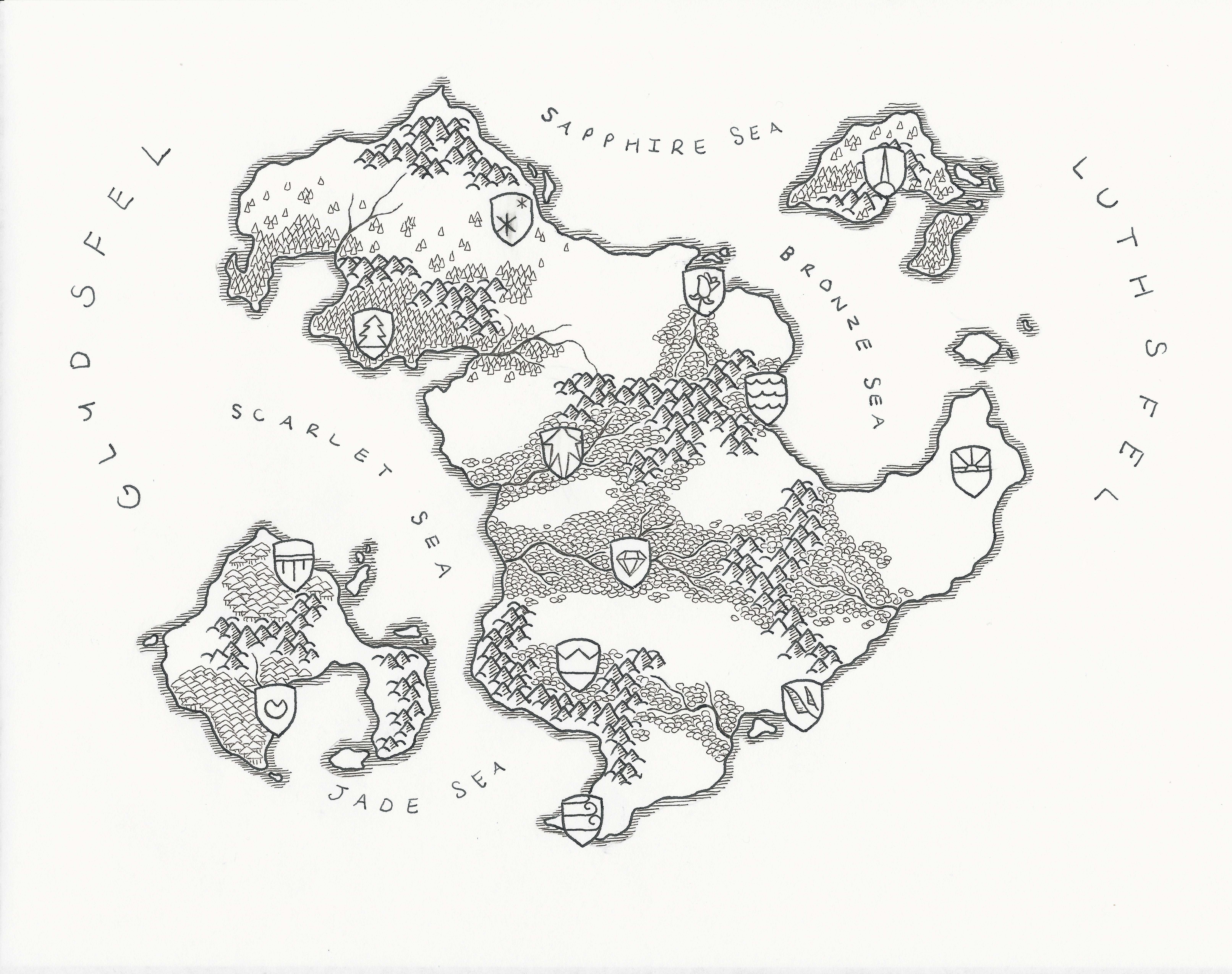 6450x5100 a new draft of a map of my world, hu'ul the stepping stone - Stepping Stone Drawing